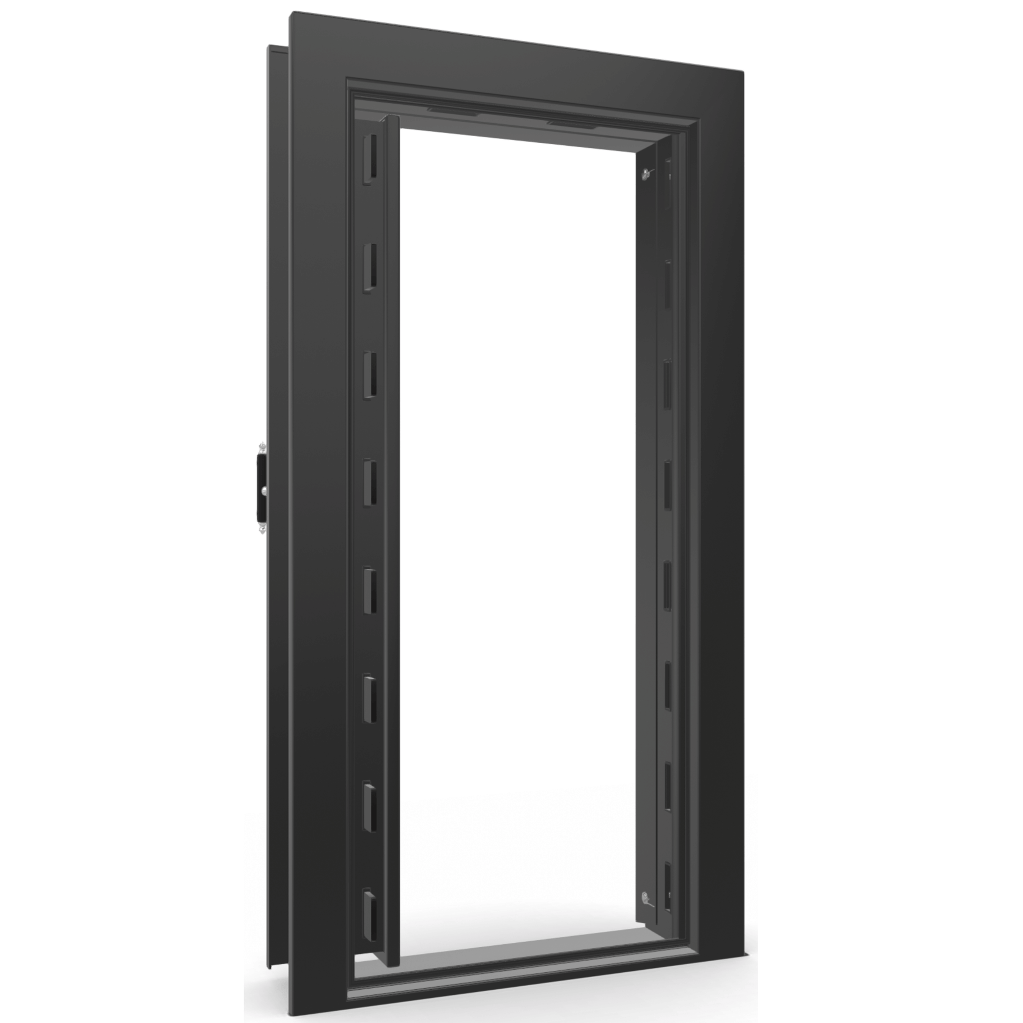 Vault Door Series | In-Swing | Left Hinge | Black Gloss | Mechanical Lock - open