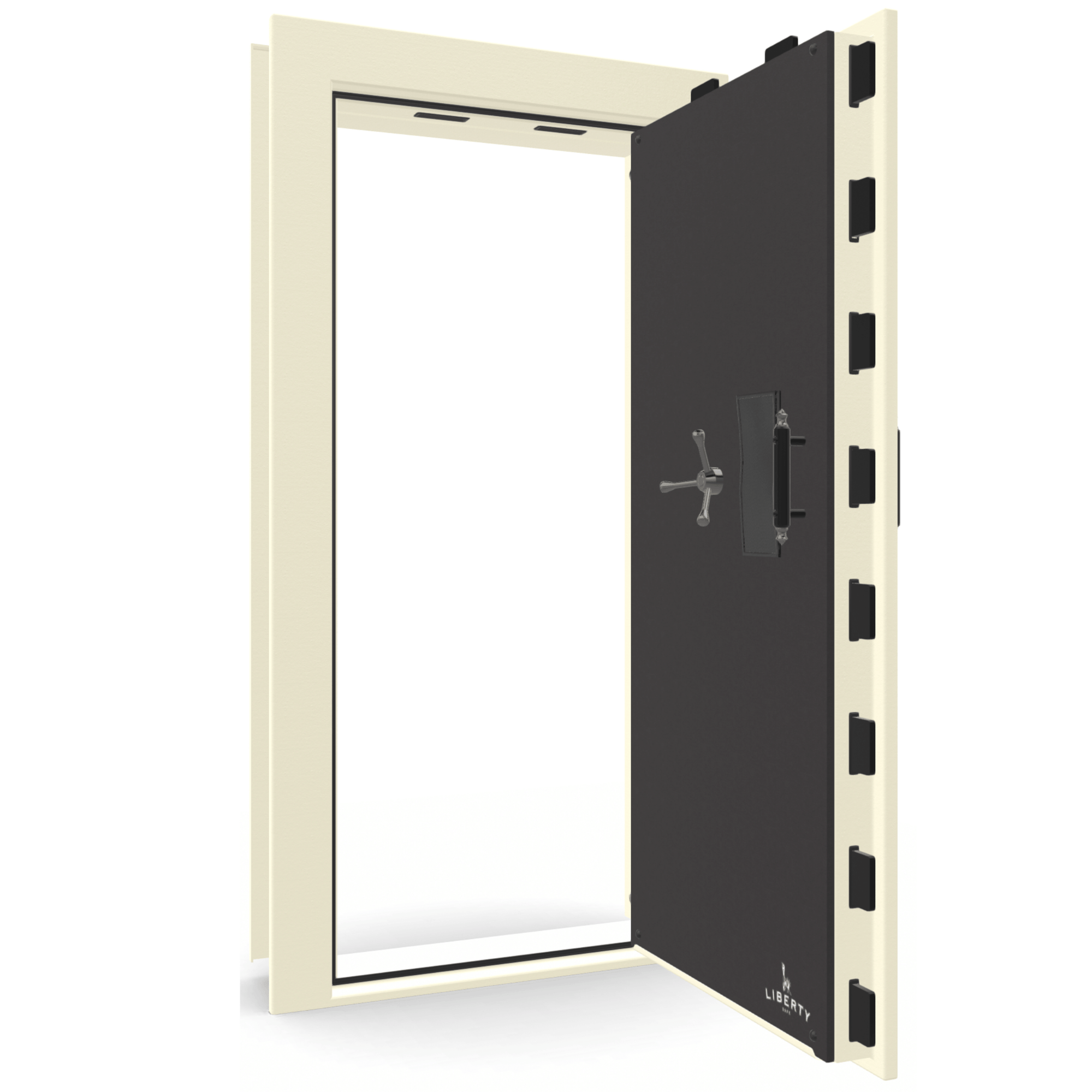 Vault Door Series | Out-Swing | Right Hinge | White Marble | Mechanical Lock - open