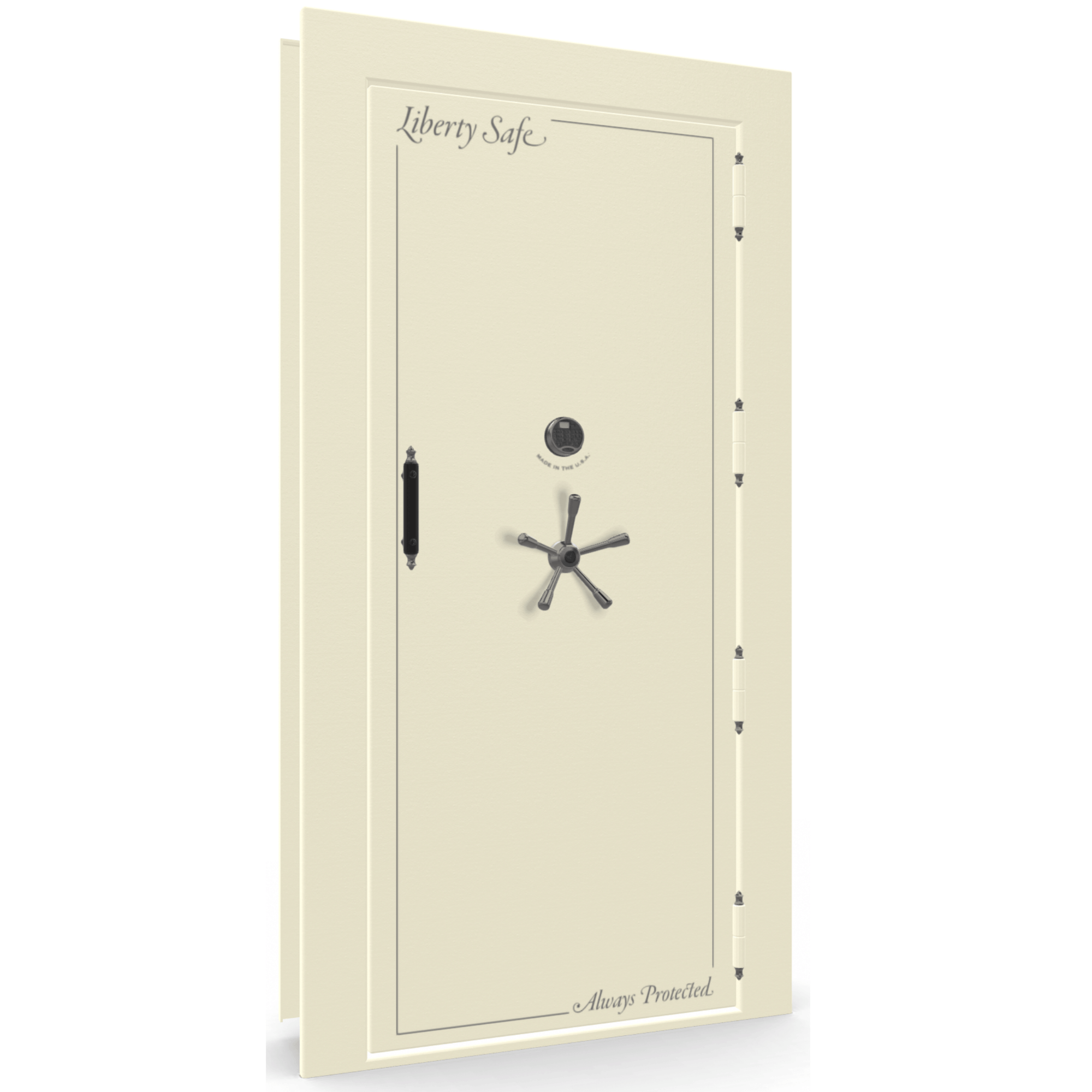 Vault Door Series | Out-Swing | Right Hinge | White Marble | Electronic Lock - closed