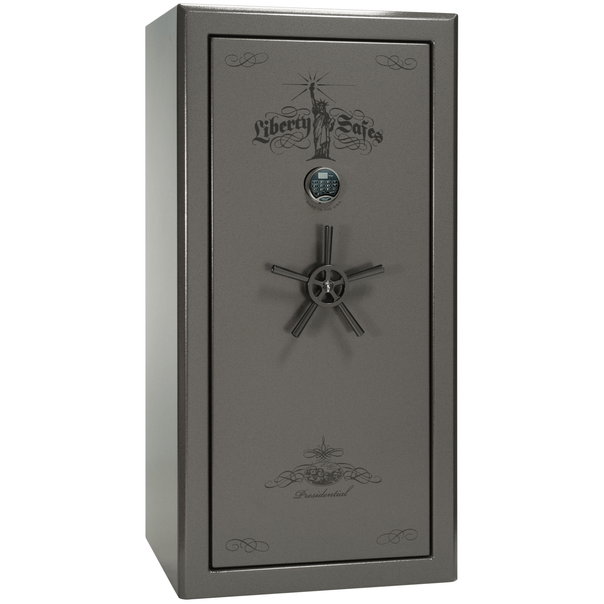 Presidential Series | Level 8 Security | 2.5 Hours Fire Protection | 25 | Dimensions: 60.5"(H) x 30.25"(W) x 24.75"(D*) | Gray Marble | Electronic Lock