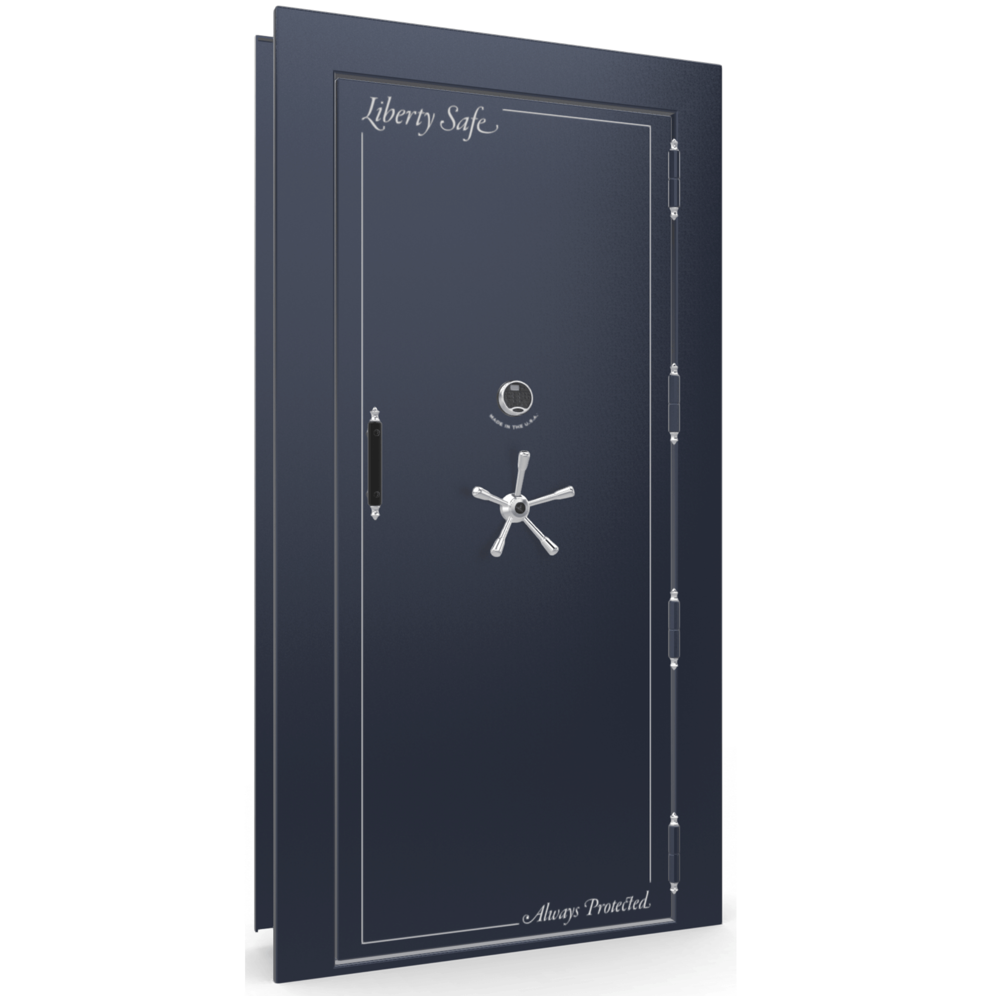 Vault Door Series | Out-Swing | Right Hinge | Blue Gloss | Electronic Lock - closed