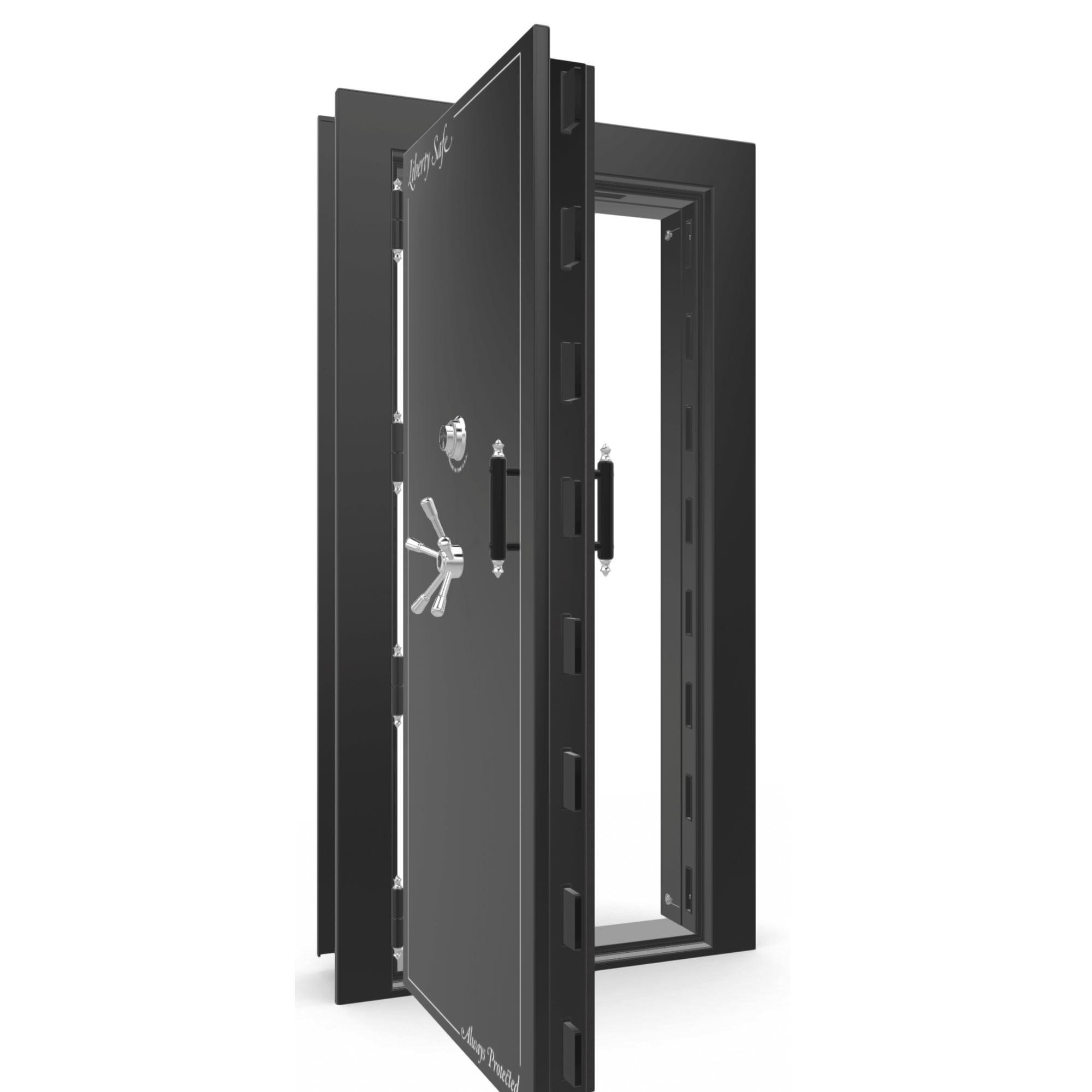 Vault Door Series | Out-Swing | Left Hinge | Black Gloss | Electronic Lock - open
