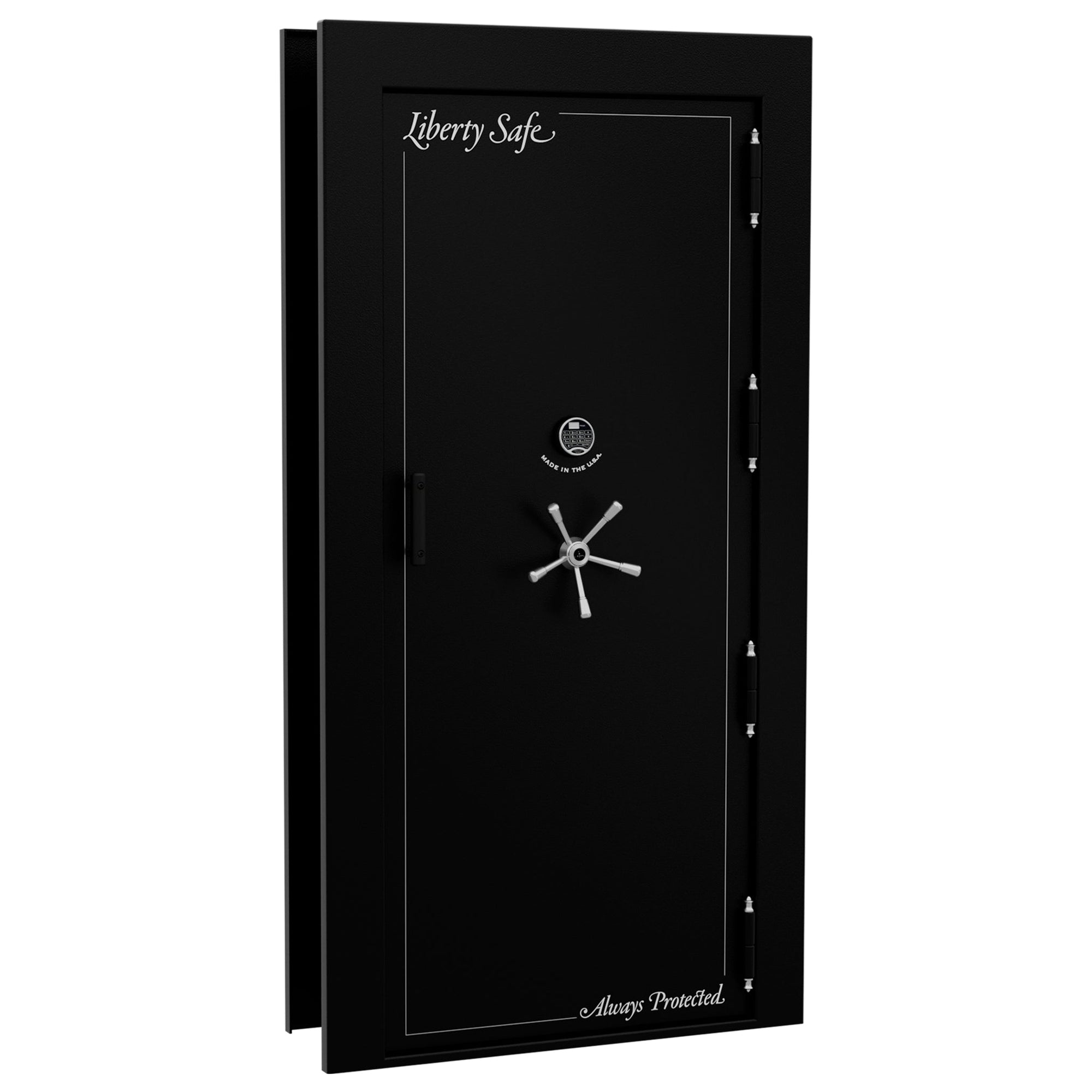 Vault Door Series | Out-Swing | Right Hinge | Black Textured | Electronic Lock - closed