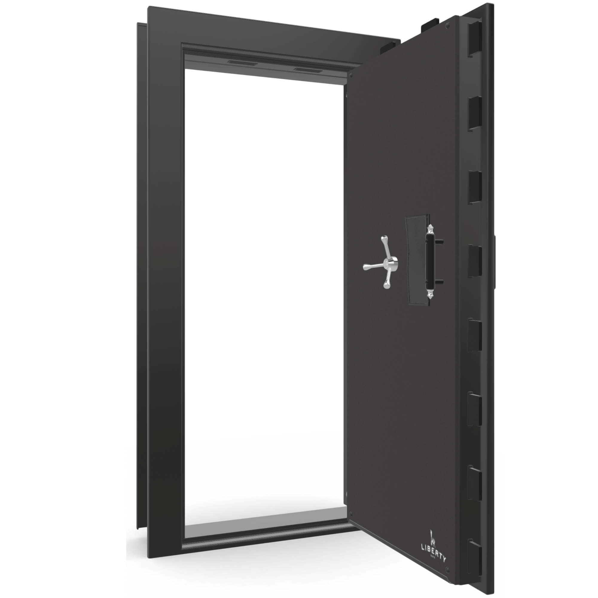 Vault Door Series | Out-Swing | Right  Hinge | Black Gloss | Mechanical Lock - open
