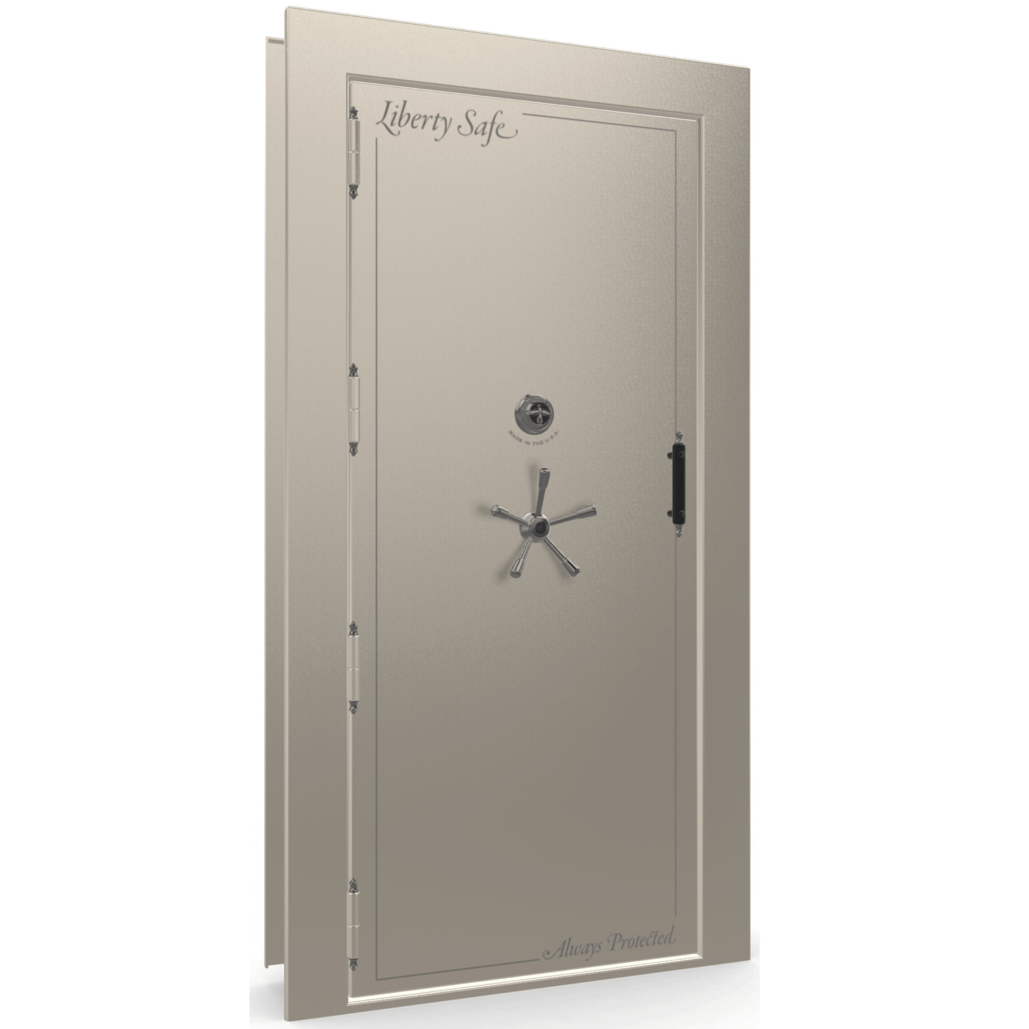 Vault Door Series | Out-Swing | Left  Hinge | Champagne Gloss | Mechanical Lock - closed