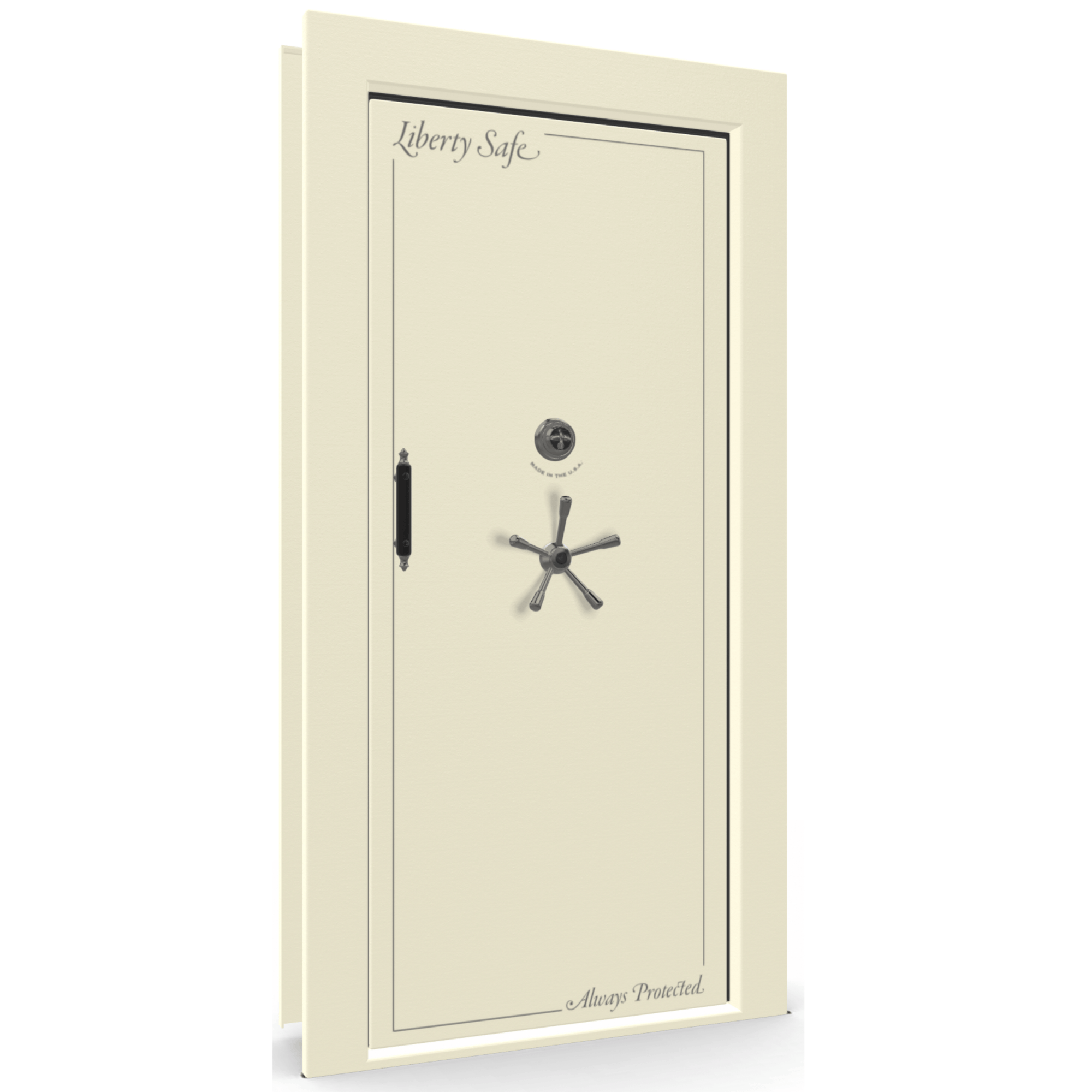 Vault Door Series | In-Swing | Right Hinge | White Marble | Mechanical Lock - closed
