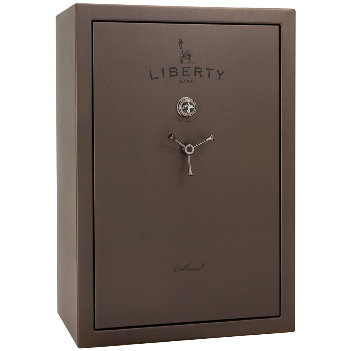 Colonial 35 | Pro Flex Interior | Level 4 Security | 75 Minute Fire Protection | Dimensions: 60.5&quot;(H) x 42&quot;(W) x 22&quot;(D) | Up to 45 Long Guns | Bronze Textured | Mechanical Lock – Closed
