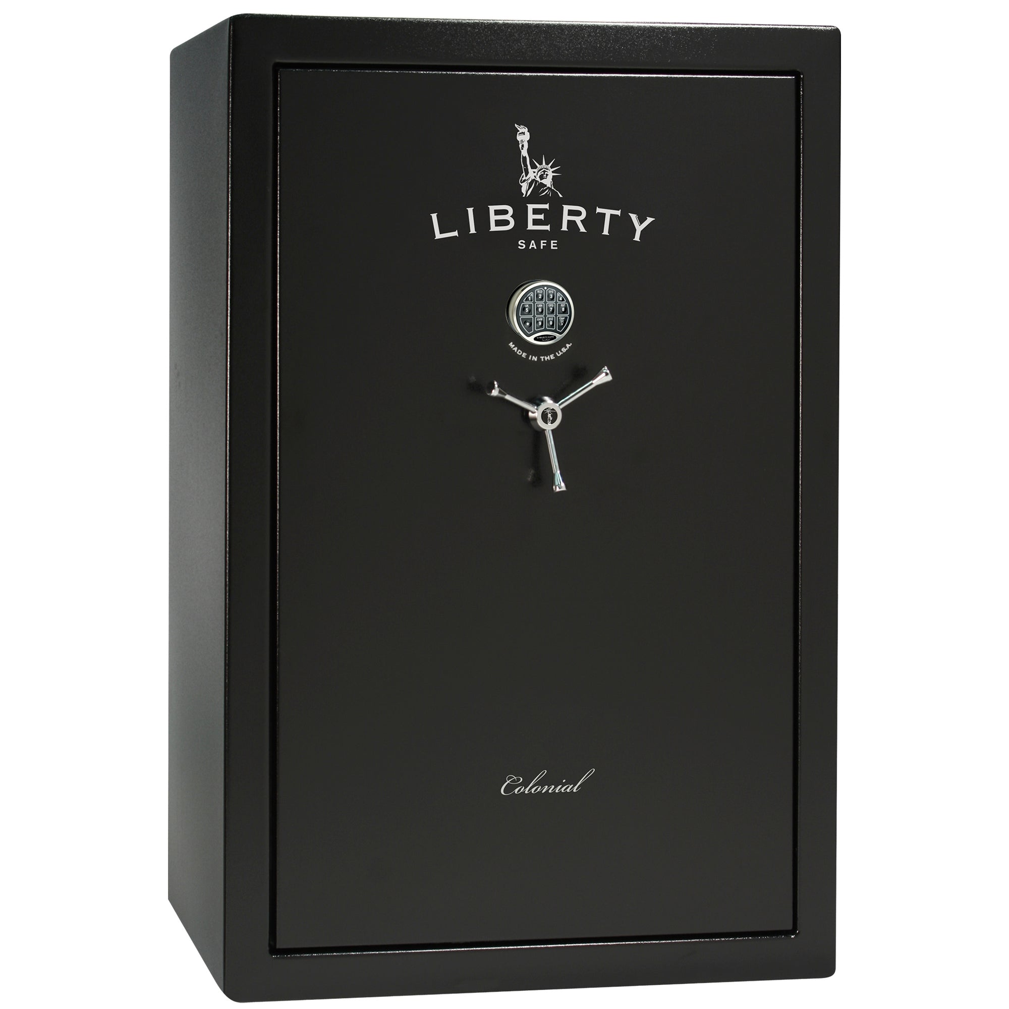 Colonial Series | Level 4 Security | 75 Minute Fire Protection | 35 | DIMENSIONS: 60.5"(H) X 42”(W) X 22"(D*) | Black Textured | Electronic Lock - closed