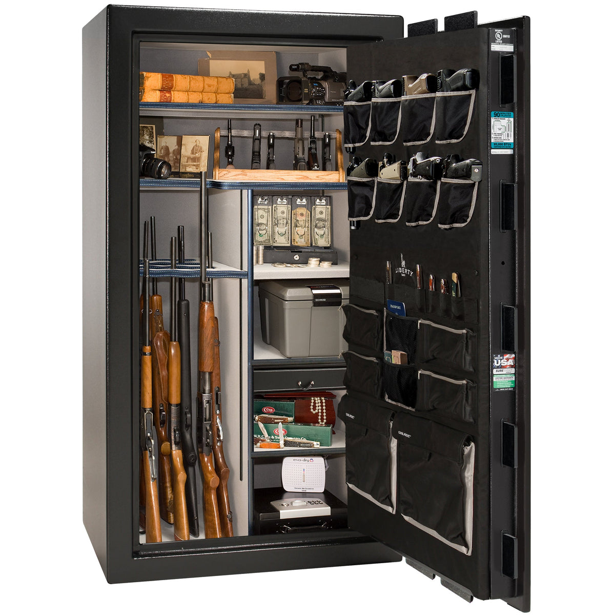 Lincoln Series | Level 7 Security | 2 Hour Fire Protection | 40 | Dimensions: 66.5&quot;(H) x 36&quot;(W) x 27.5”(D*) | Textured Black | Electronic Lock - Open